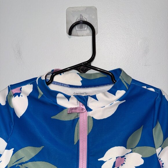 Carters 4T/4A Floral Long Sleeve Swimsuit With Ruffle Trim - Picture 4 of 7